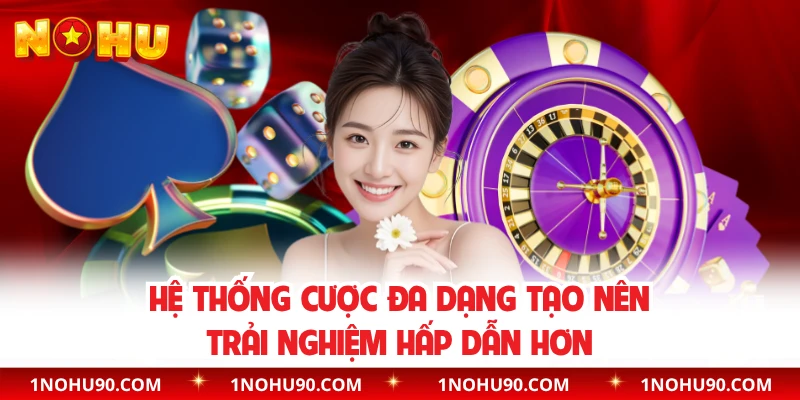 Hệ thống cược đa dạng tạo nên trải nghiệm hấp dẫn hơn